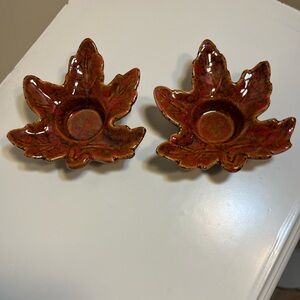 Fall Leaf Tapestry Candle Holder